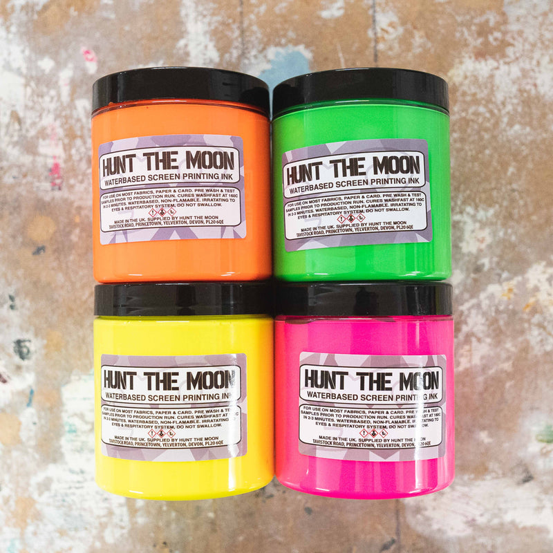 Fluorescent Eco Waterbased Screen Printing Ink - 100ml, 240ml, or 1ltr