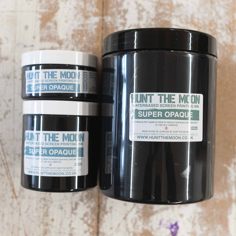 Super Opaque Black - Eco Waterbased Screen Printing Ink - 100ml, 240ml or 1ltr