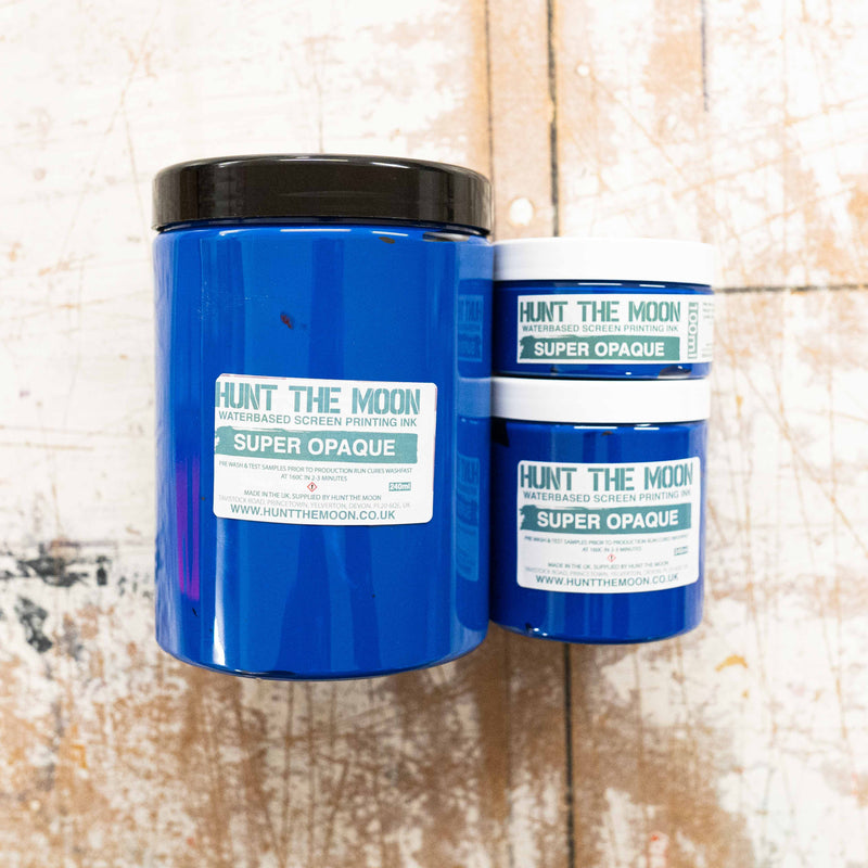 Super Opaque Blue - Eco Waterbased Screen Printing Ink - 100ml, 240ml or 1ltr