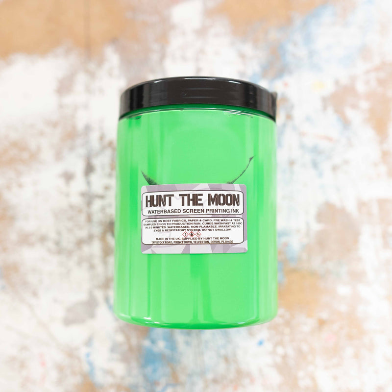 Fluorescent Green -  Eco Waterbased Screen Printing Ink - 100ml, 240ml, or 1ltr