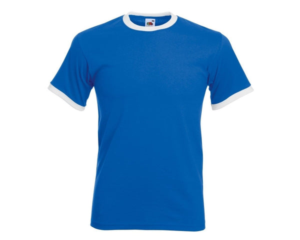 Fruit of the Loom - Ringer Tee Royal Blue - NEW - Hunt The Moon - Screen Printing Supplies Shop