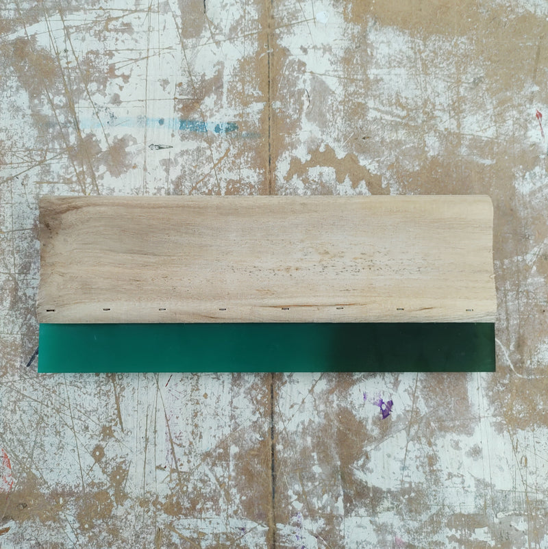 Second 30cm (12") A3 Wooden Squeegee with Square Cut 75 Shore Blade