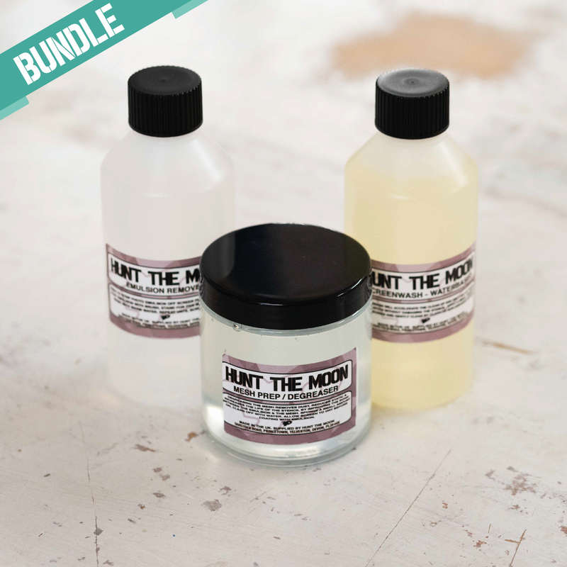 Photo Emulsion Remover, Mesh Prep and Screen Wash Bundle - Choose your size!