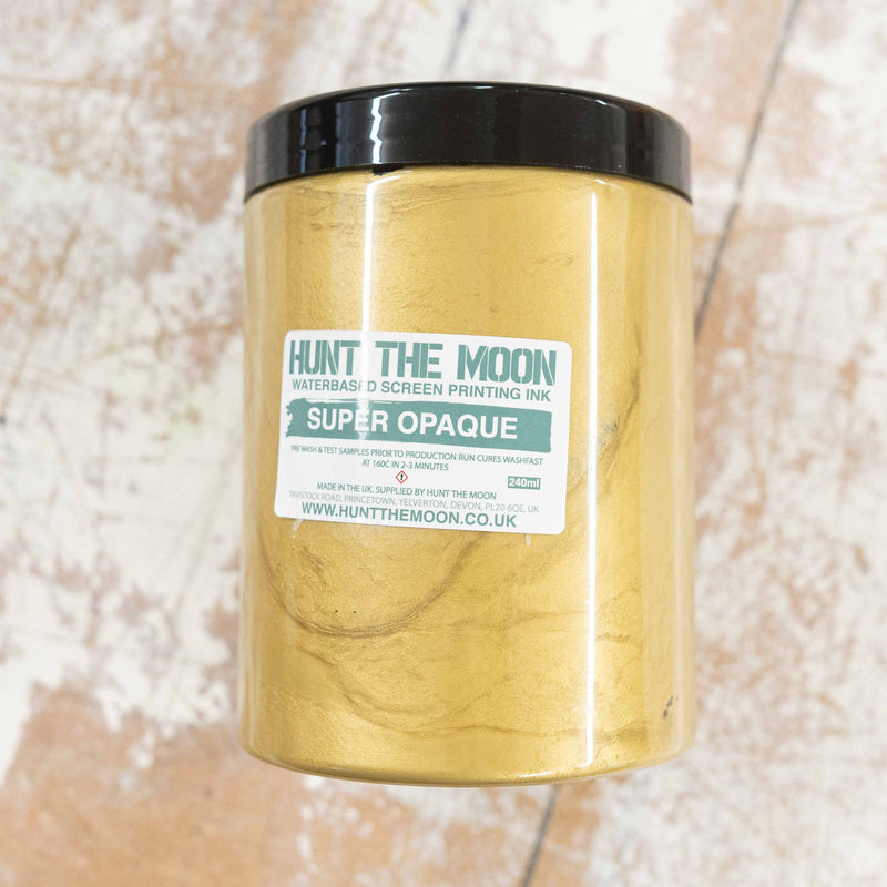 Gold Super Opaque - Eco Waterbased Screen Printing Ink - 100ml, 240ml or 1ltr