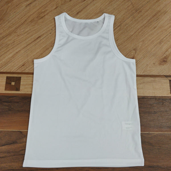 Active Dry Small White Polyester Tank Top