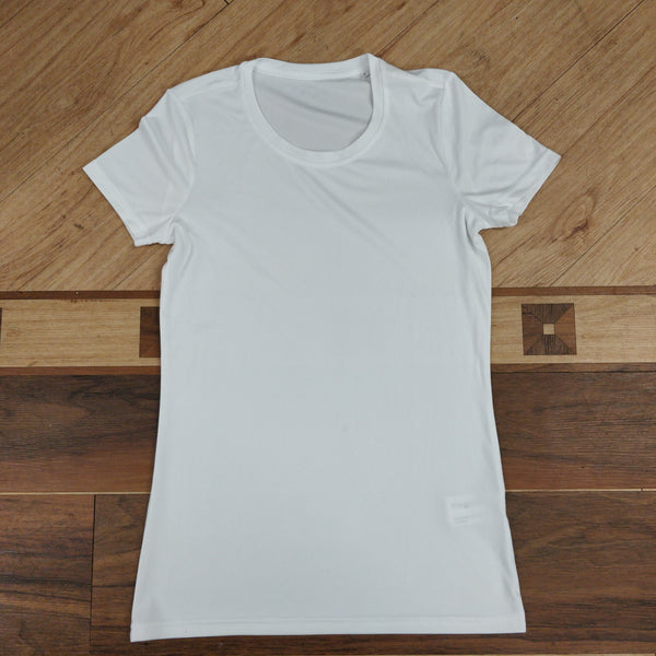 Active Dry Small White or Medium Blue Polyester T-Shirt