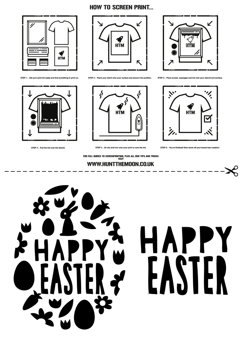 How to Screen Print Guide + Easter Theme Stencils (Free download)