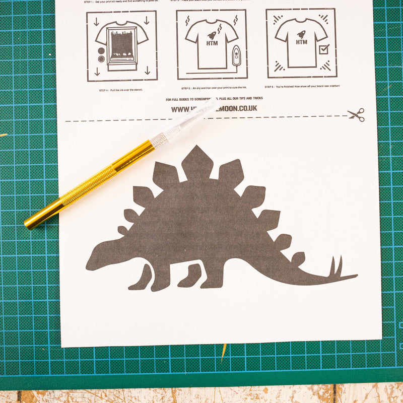 How to Screen Print Guide + Dinosaur Stencils (Free download)