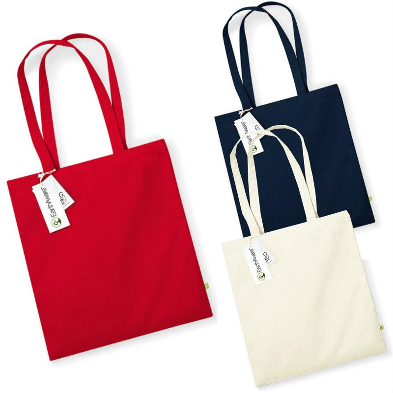 Westford Mill - W801 Earth Aware Tote - Organic Bag For Life - Choose Colour - Hunt The Moon - Screen Printing Supplies Shop